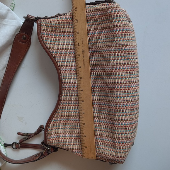 Fossil Multi Color Basket Weave Straw Purse - Picture 13 of 16